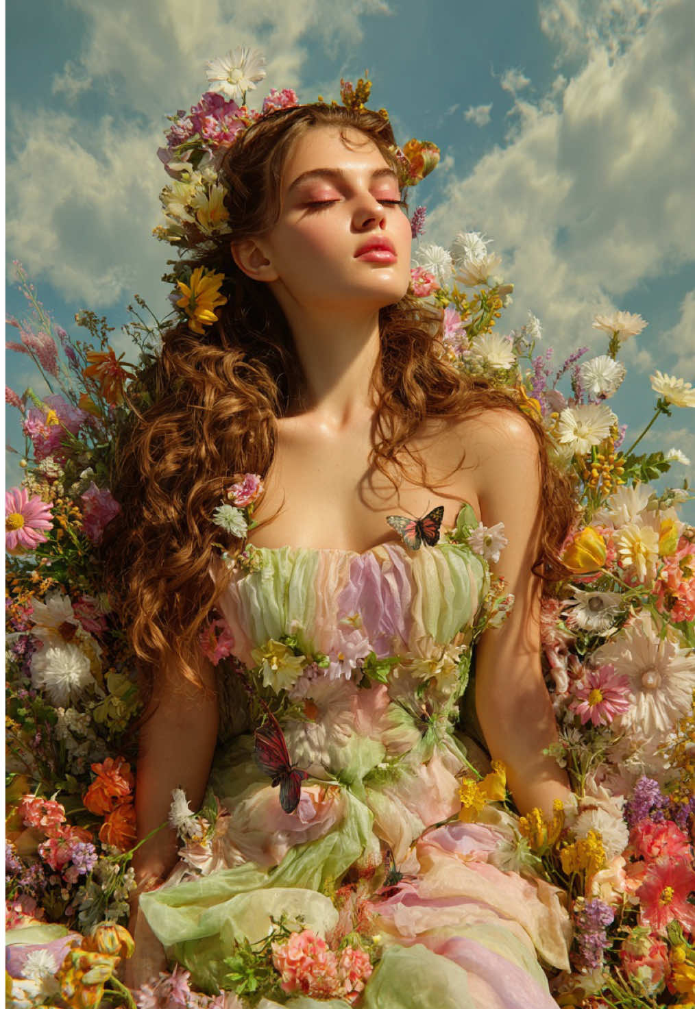 Gaïa, Déesse Terre-mère, de la nature et de la vie 🌍🦋 #landscape #beautifulgirl #mythologie #easthetic #girly 
