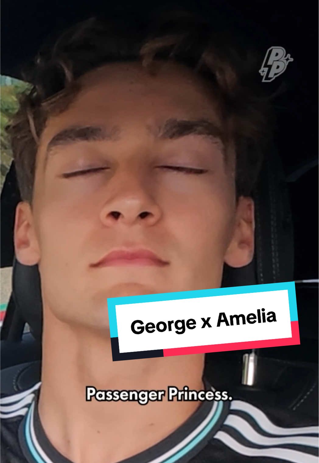the ultimate passenger princess has arrived 💅 check out george on the first ep of @ameliadimz’s new @YouTube series out now #f1 #georgerussell #passengerprincess @Mercedes-AMG F1 