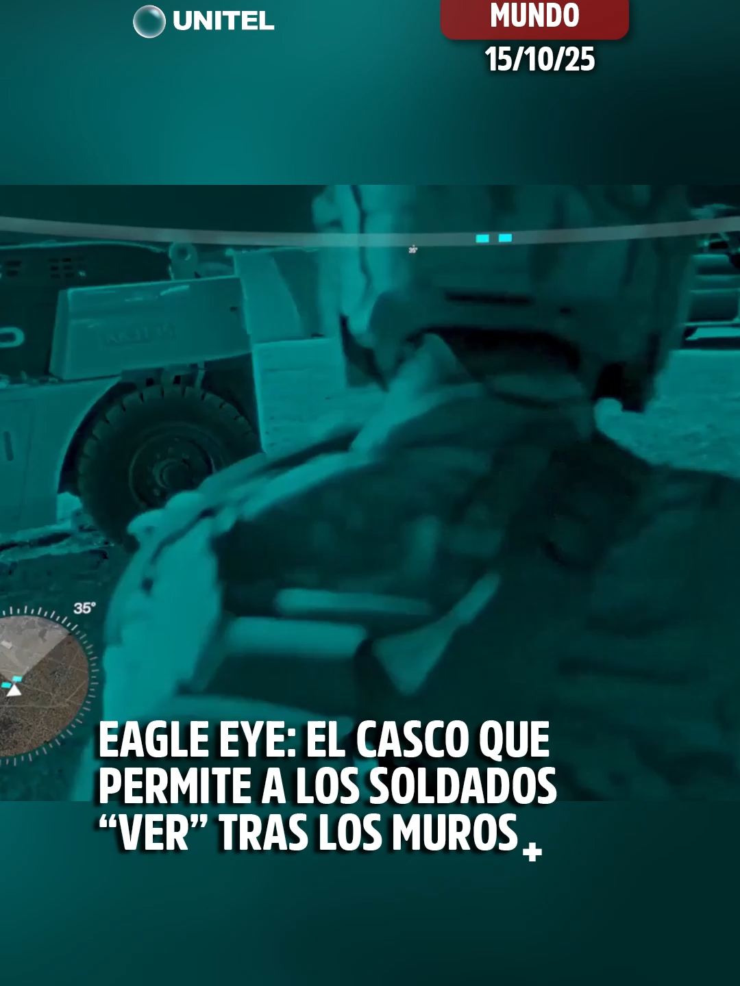 La empresa estadounidense Anduril presentó el Eagle Eye, un casco que promete dar “superpoderes” a los soldados, permitiéndoles incluso ‘ver’ a través de las paredes #Unitel #EagleEye #internacional