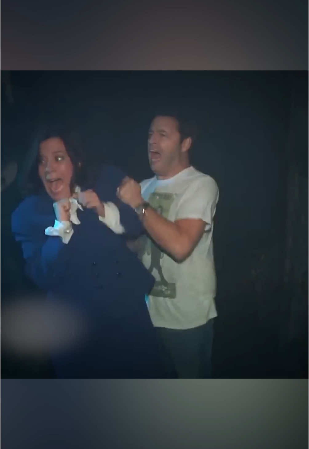 It’s a miracle these two got through this.  #theellenshow #halloween #hauntedhouse #throwback #scare #prank 