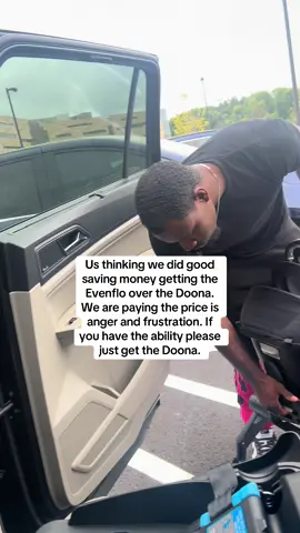 This car seat/stroller duo SUCKS. We had a Doona with our first and I wish we took better care of it 😭 @Randy Saavage #doonastroller #doona #evenflodualshyft #evenflo #babyproducts 