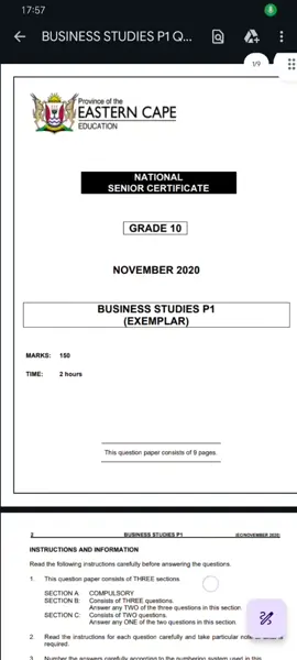 Business studies Grade 10 Paper 1 Term 4 November #businessstudies #November #paper1 #easterncape #finalexam 