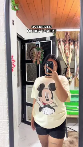 ang ganda ng tela, ang lamig. sobrang comfy pa suotin #cottonshirt #mickymouseshirt #mickymouse #tshirtforwomen #unisexshirt 