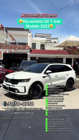 🤩Kia sorento SX T-line Modelo 2021🤩 💰Q190,000💰 ✅3,xxx millas reales  ✅ bolsas de aire ✅tapicería Full cuero ✅motor 2,500 Turbo ✅Caja dual clutch Triptonic con cambios al timón ✅4 modos de manejo ✅Techo panorámico ✅Cámara 360 ✅sensores de parqueo frontales y traseros ✅Neblineras full led ✅3 filas ✅calefacción y enfriador de sillones ✅Aire Acondicionado ✅botón de arranque  ✅Llave de presencia ✅audio BOSE ✅retrovisores abatibles con ✅radar frontal anti colisión  💳Hasta 48 Visacuotas  🏦Financiamiento Bancario  ☎️3030-0738  SOMOS TU MEJOR OPCIÓN 🦾🚘 #AutoventasJuanes