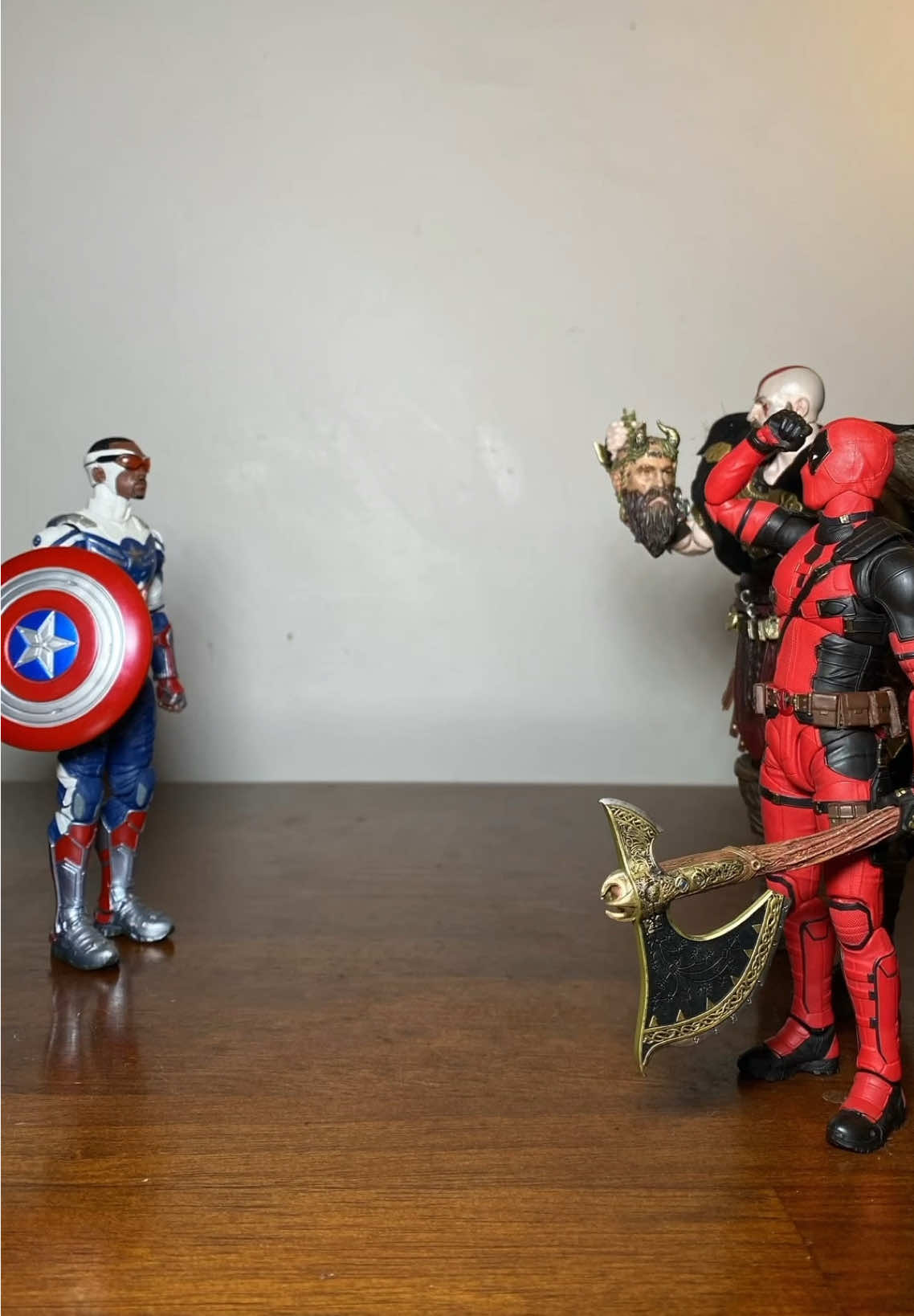 Kratos v Captain America #stopmotion #kratos #captainamerica #fyp #KratosKillsTheMarvelUniverse