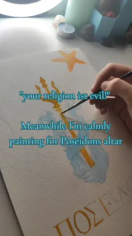booo evil paintings || @Karrot #helpol #hellenicpolytheism #poseidon #altar #painting 