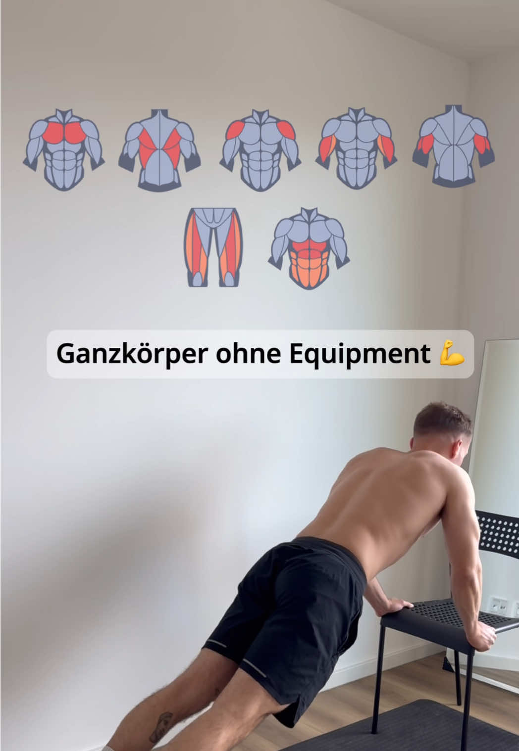 Ganzkörper Workout ohne Equipment 💪 7 effektive Übungen für alle wichtigen Muskelgruppen, speichern & nachmachen ✅ #homeworkout #muskelaufbau #ganzkörpertraining #fullbodyworkout #fitnessmotivation