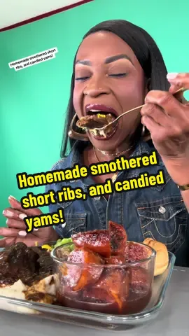 Homemade smothered short ribs, and candied yams! 
