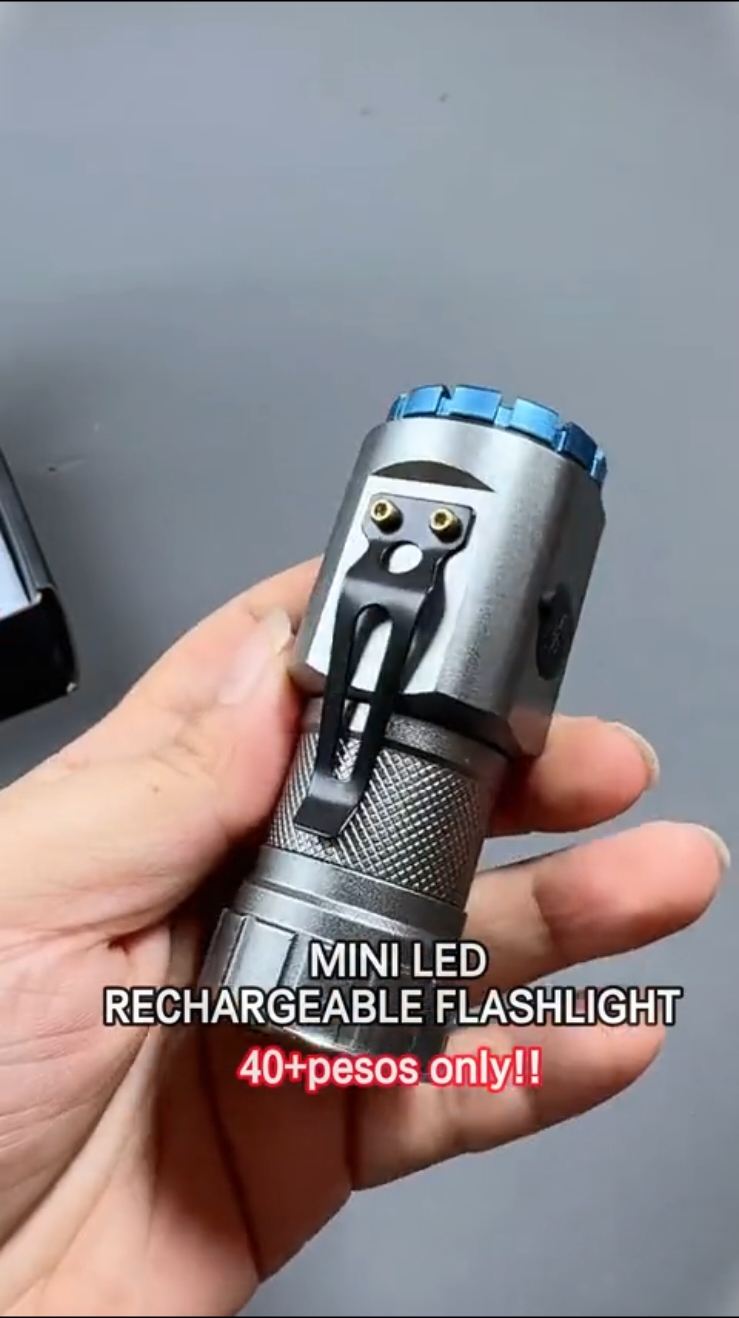 MINI LED TACTICAL RECHARGEABLE FLASHLIGHT WATERPROOF WITH MAGNET⚡ #flashlight#miniflashlight  #rechargeable#fyp 