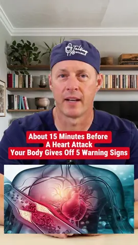 about 15 minutes before a heart attack, your body gives off 5 warning signs that no one can ignore! #health #healthy #healthtips #heart #fyp 