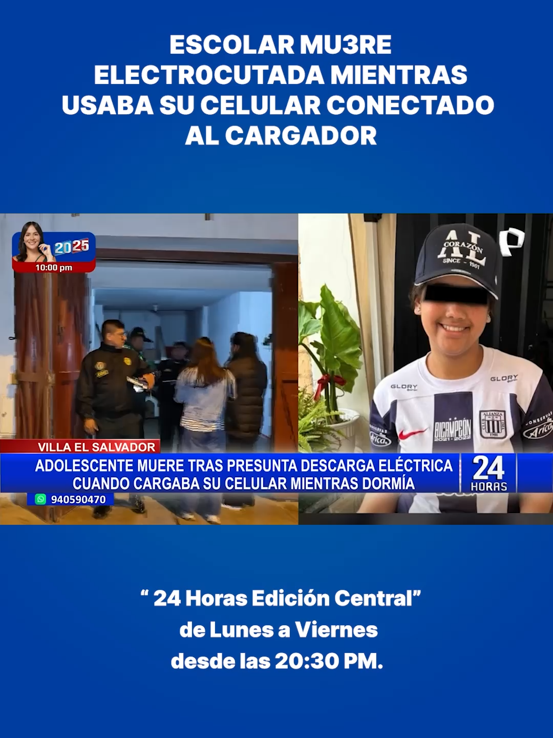 ⚡️ Trag3dia en Villa El Salvador: Adolescente de 16 años mu3re por desc4rga el3ctrica Una menor de 16 años fall3ció en su vivienda de Villa El Salvador este lunes. La joven recibió una desc4rga eléctr1ca mientras manipulaba su teléfono celular que se encontraba conectado al cargador, confirmando la trág1ca hipótesis. #VillaElSalvador #Celular #PanamericanaTV