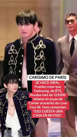¡CARÍSIMO DE PARÍS! SE HACE VIRAL: Puedes creer que Taehyung, de BTS,  llevaba más de 123000  dólares en joyas de Cartier al evento de Love Your W. Fans comentan: “ESO CUESTA UNA CASA EN MI PAÍS”. #taehyung #v #vbts #bts #btsarmy 