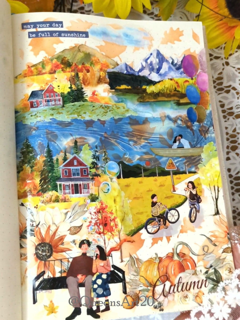 Replying to @tinasprettypinkjournals✨ ASMR | 🍁 Fall spread using beautiful PET tapes from @The Washi Tape Shop ✨ A soothing and inspiring process for journal lovers, scrapbookers, and creative minds 🌸 • No voice • Original video 🎨 All shops are listed in my profile bio. #journaling #scrapbooking #asmr #art  #relaxing 