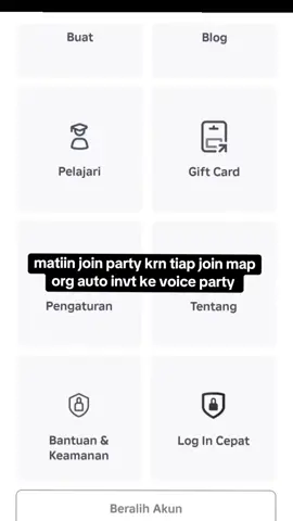 ada yg sama g sih ni roblox jadi auto invt party kan jd maloe😭🗿 #roblox #fyp #robloxfyp 