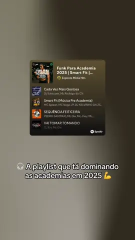 🚨 A playlist mais braba pra treinar pesado em 2025 chegou! Funk, pump e energia pra tu destruir o treino na academia 💣 Segue no Spotify 👉 Link na bio! #funkbrasil #playlistspotify #academia #funkpesadao #pretreino 