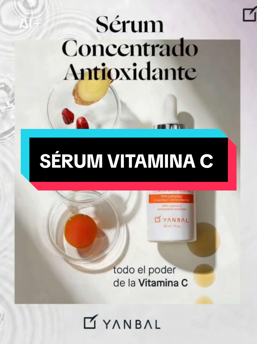 Sérum antioxidante iluminador (Vitamina C) ¡Megadosis de energía y vitalidad antiedad! ... Previene el envejecimiento prematuro y ayuda a recuperar la apariencia joven de la piel, brindando luminosidad y uniformidad. 15% de vitamina C y 3 extractos naturales: camu camu, granada y jengibre #serum #vitaminac #yanbal #promocion #yanbalespaña 