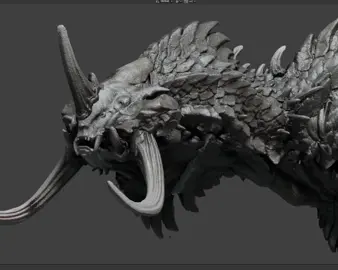 Dragon design. Rig test. Neck jiggle WIP #zbrush #b3d #blender #design #creature 