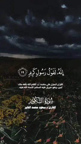 تلاوة بصوت القارئ سعود الفايز  #إنه_لقول_رسول_كريم  #سورة_التكوير  #قران  #سعود_الفايز  #fypシ゚viral 