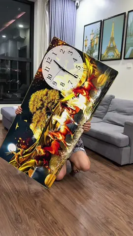 Tranh đồng hồ 2in1 mã đáo thành công #tranhdongho #tranhmadaothanhcong #tranhdecor #trachanh89 