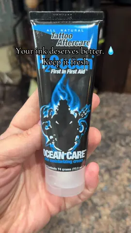 Got ink? 🖤 Take care of it the right way. This tattoo moisturizing cream helps keep your skin hydrated, nourished, and looking fresh while your tattoo heals. It’s packed with vitamins and minerals — and honestly, it makes a huge difference in how your tattoo looks and feels. A must-have for any tattoo lover.  #TattooAftercare #H2Ocean #TattooHealing #TattooCare #InkLife     