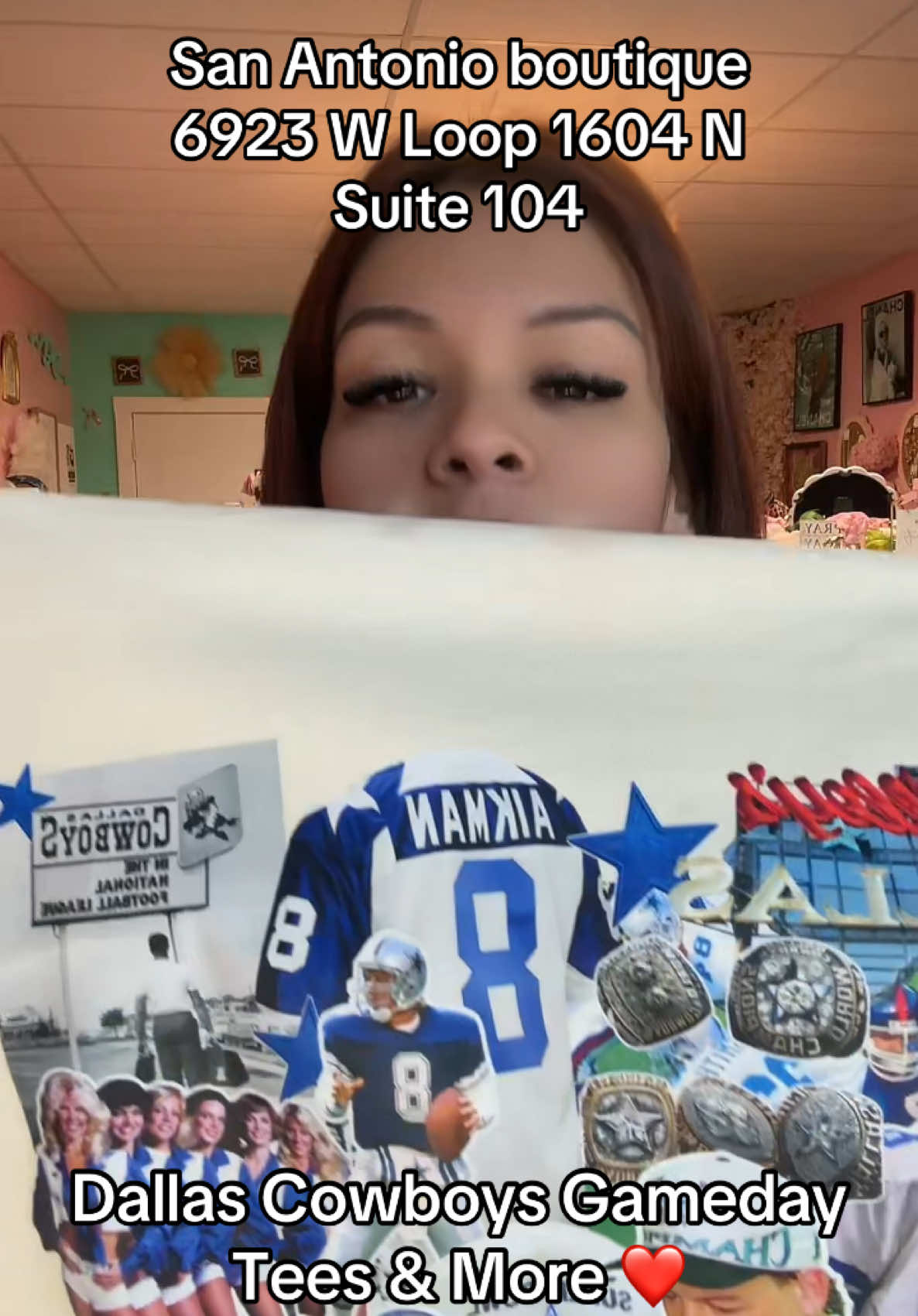 San Antonio boutique with all the hottest Dallas cowboys tees & more ❤️ come visit us for your next gameday fit 🔥😏🙌🏻 #fyp#boutique#fashion#satx#gameday