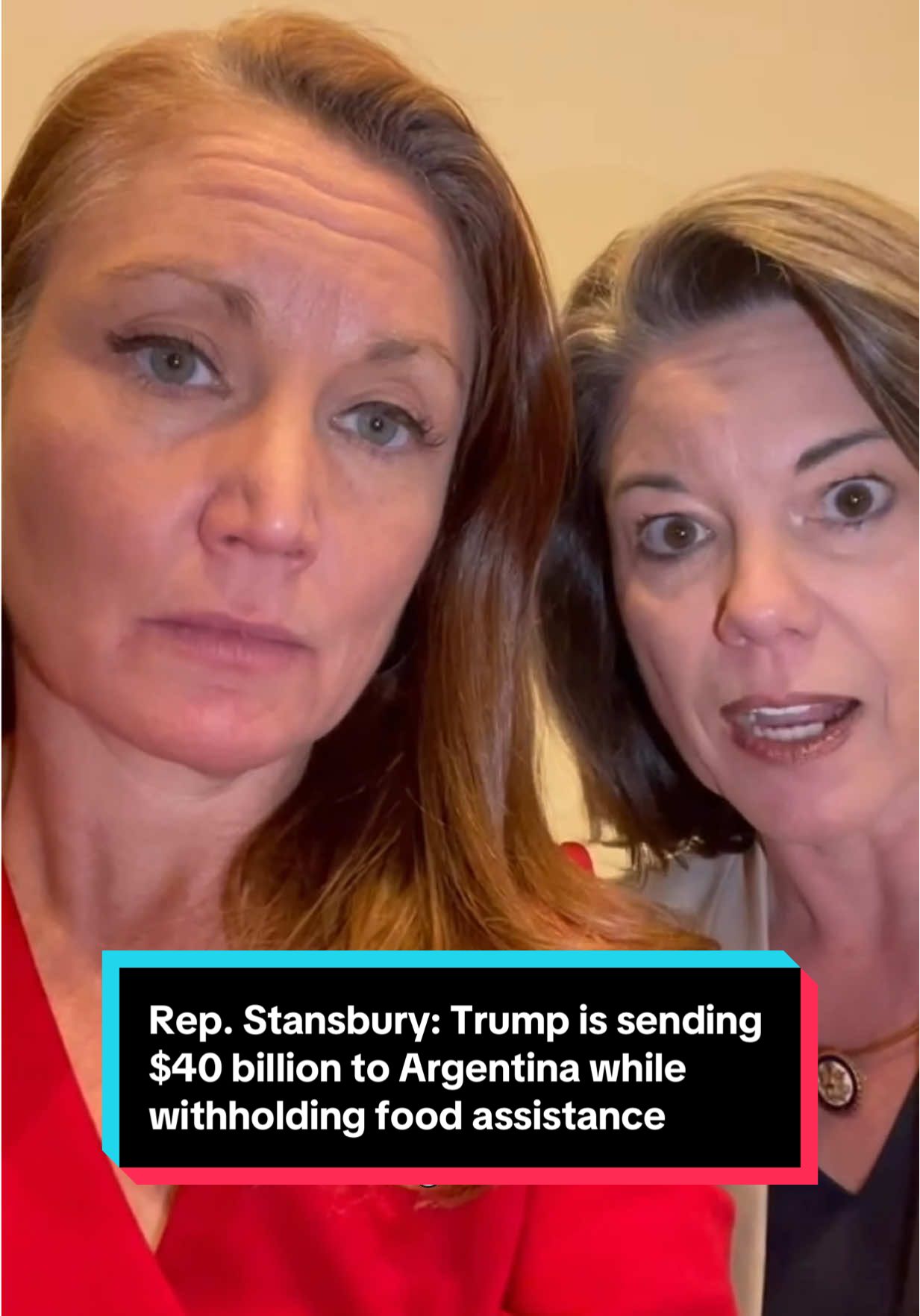 Breaking news! 15 days into a government shutdown, and Trump has promised a $40 billion bailout to the Argentinian government on the backs of the American people using YOUR taxpayer dollars, while threatening to cut off food assistance to American families. #repstansbury #melaniestansbury #governmentshutdown #snap #argentina 