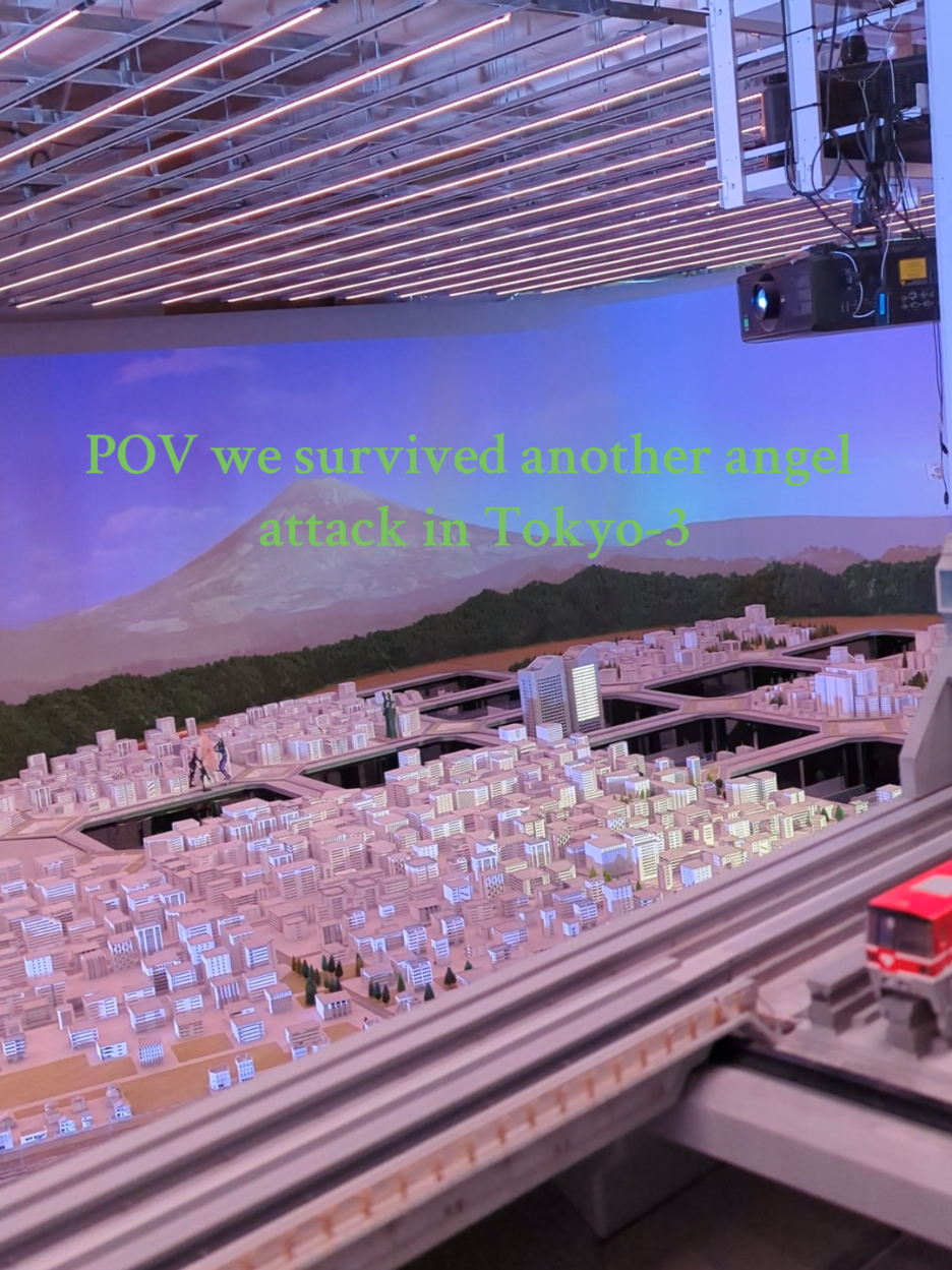 the evangelion exhibit at small worlds in Tokyo is so incredible! 💚💜 who's your fave character? we are big misato and mari stans in this house 🥹  #evangelion #smallworldstokyo #miniature #exhibit #japan POV: we survived another angel attack in Tokyo-3