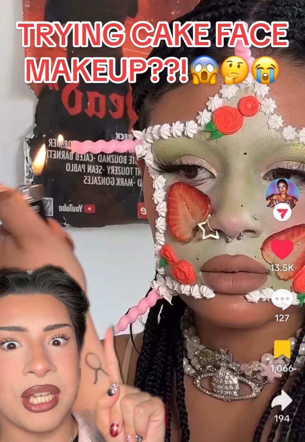 TRYING CAKE FACE MAKEUP??!😱🤔😭 #makeup #beauty #crazymakeup #viralmakeup #cakeface 