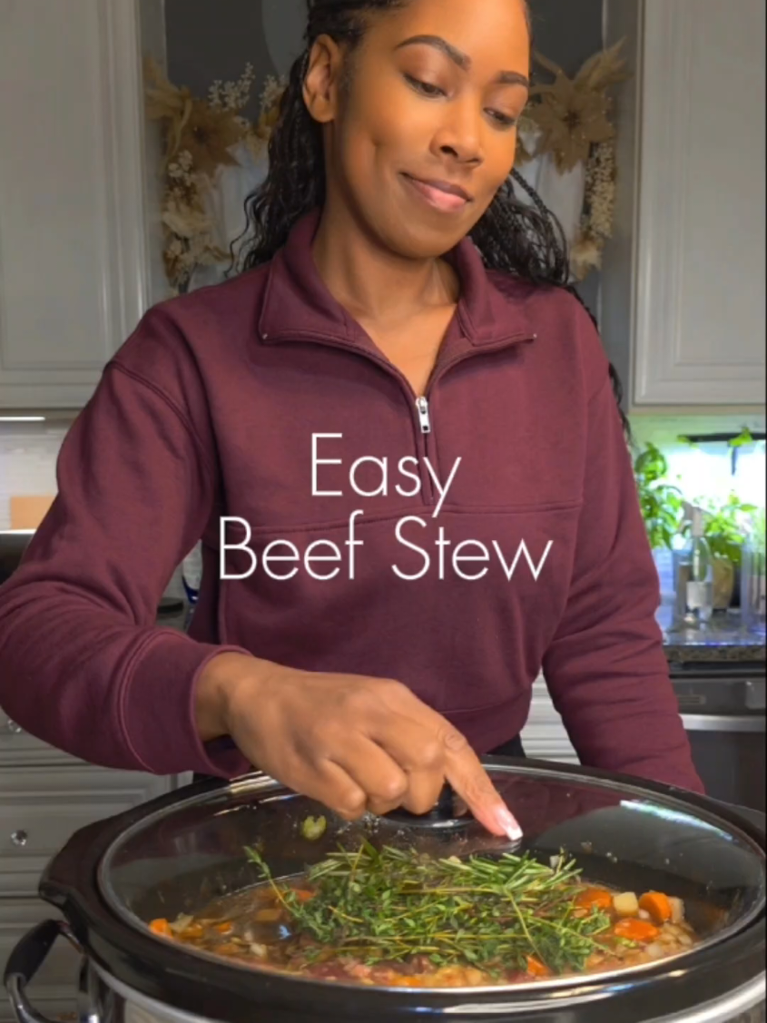 🤔 What's the EASIEST dinner you'll make all week? This. Right here. Tender beef stew that cooks itself while you're busy living life. Save this recipe! #DinnerIdeas #ComfortFood #Recipe #CookingwithDimples 🥩 2 lb beef stew meat (or chuck roast) 🥔3-4 russet potatoes, peeled & diced 🥬3 celery stalks, chopped 🧅1 onion, diced 🥕3-5 carrots, chopped 🧄Garlic & Herb seasoning 🍷½ cup red wine 🧂1 gravy packet (low sodium recommended) 🧅1 onion soup mix packet 🥄1 can cream of mushroom or chicken (with herbs) 🥣2 cups beef broth or stock 🧊1 tbsp Better Than Bouillon beef base 🍅2 tbsp tomato paste 🧄2 tbsp minced garlic (or 4-5 cloves fresh) 🌿Fresh thyme & rosemary 🌽3 tbsp cornstarch + 3 tbsp water (for slurry) Instructions: Add everything except the cornstarch slurry to the slow cooker. Cook on LOW for 7 hours. Then, add the cornstarch slurry and cook on HIGH for 30 mins to 1 hour to thicken. Enjoy!