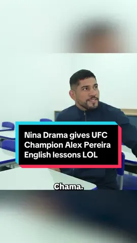 Nina Drama gives UFC Champion Alex Pereira English lessons LOL #UFC #mma #alexpereira #ninadrama #brazil