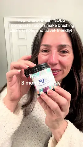 Tired of messy toothpaste tubes? Try NOBS Toothpaste Tablets — fresh breath, zero waste!  #toothpaste #nobs #travelsize #halitosis #toothpastetablets 