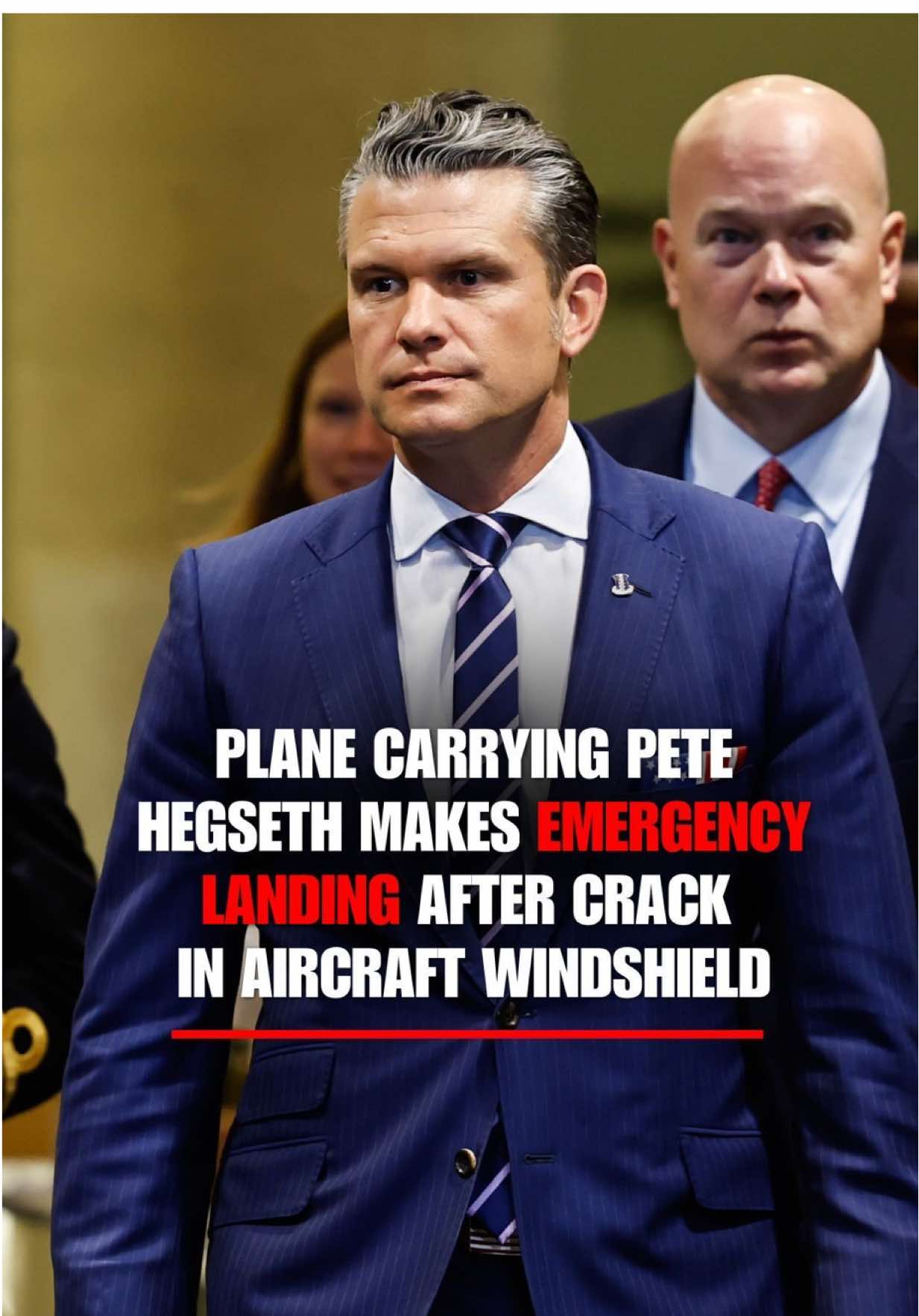 BREAKING: A plane carrying Secretary of War Pete Hegseth made an unplanned landing in the UK after a crack was found in the aircraft’s windshield.