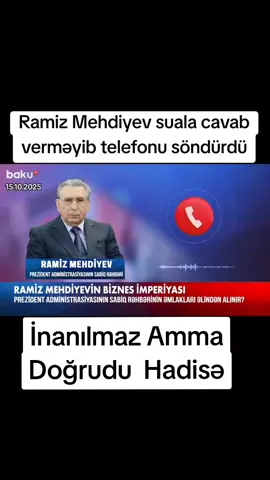 # Ramiz Mehdiyev Suala Cavab Verməyib Telfonu Söndürdü # İnanılmaz Amma Doğrudu  Hadisə#Xəbər #SonXəbər #Azərbaycan #AzNews #Xeberler                
