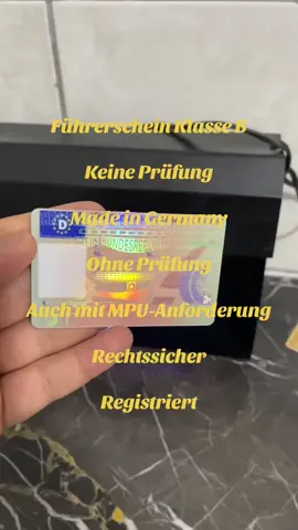 Führerschein Klasse B Keine Prüfung Made in Germany Ohne Prüfung Auch mit MPU-Anforderung Rechtssicher Registriert