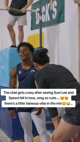 The chat gets crazy after seeing Suni Lee and Speed fell in love, omg so cute.. 😍😍 there’s a little Vanessa vibe in the mix😲😅 #ishowspeed #sunilee #viral #fyp #speedgoespro 