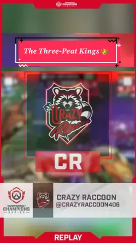 𝑻𝒉𝒆 𝑻𝒉𝒓𝒆𝒆-𝑷𝒆𝒂𝒕 𝑲𝒊𝒏𝒈𝒔 👑 Crazy Raccoon are the OWCS Asia Stage 3 Champions! #OWCS #overwatch2 #overwatch #OW2 #overwatchclips 