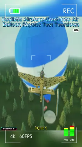 Realistic Airplane Crash Into Air Balloon - Physics Test - part 1 #teardown #planecrash #History #fyp #tiktok 
