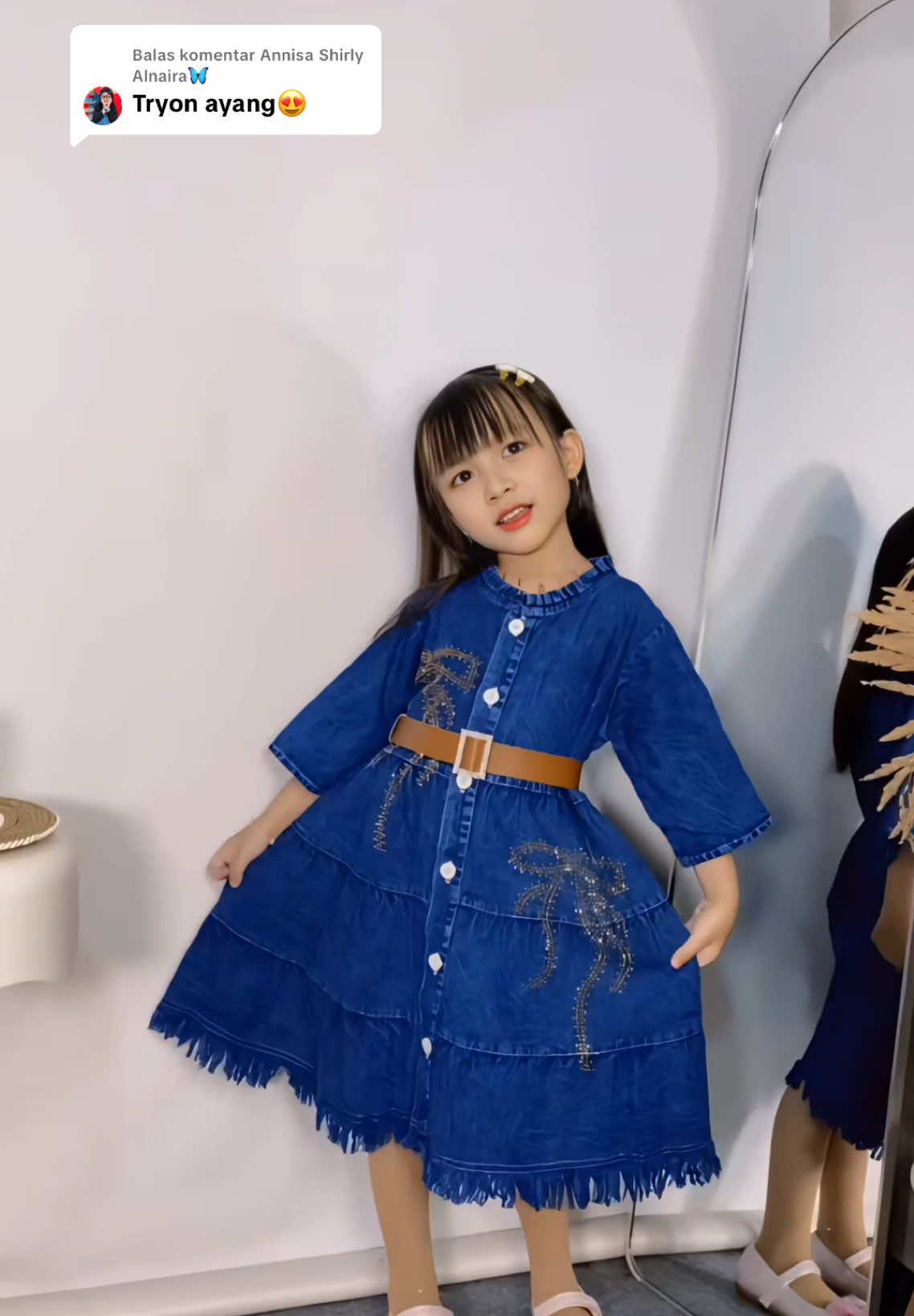 Membalas @Annisa Shirly Alnaira🦋 cakep beb, yuk samaan 🥰🤏 #dress #dressjeans #dressanak #dresaanakperempuan 