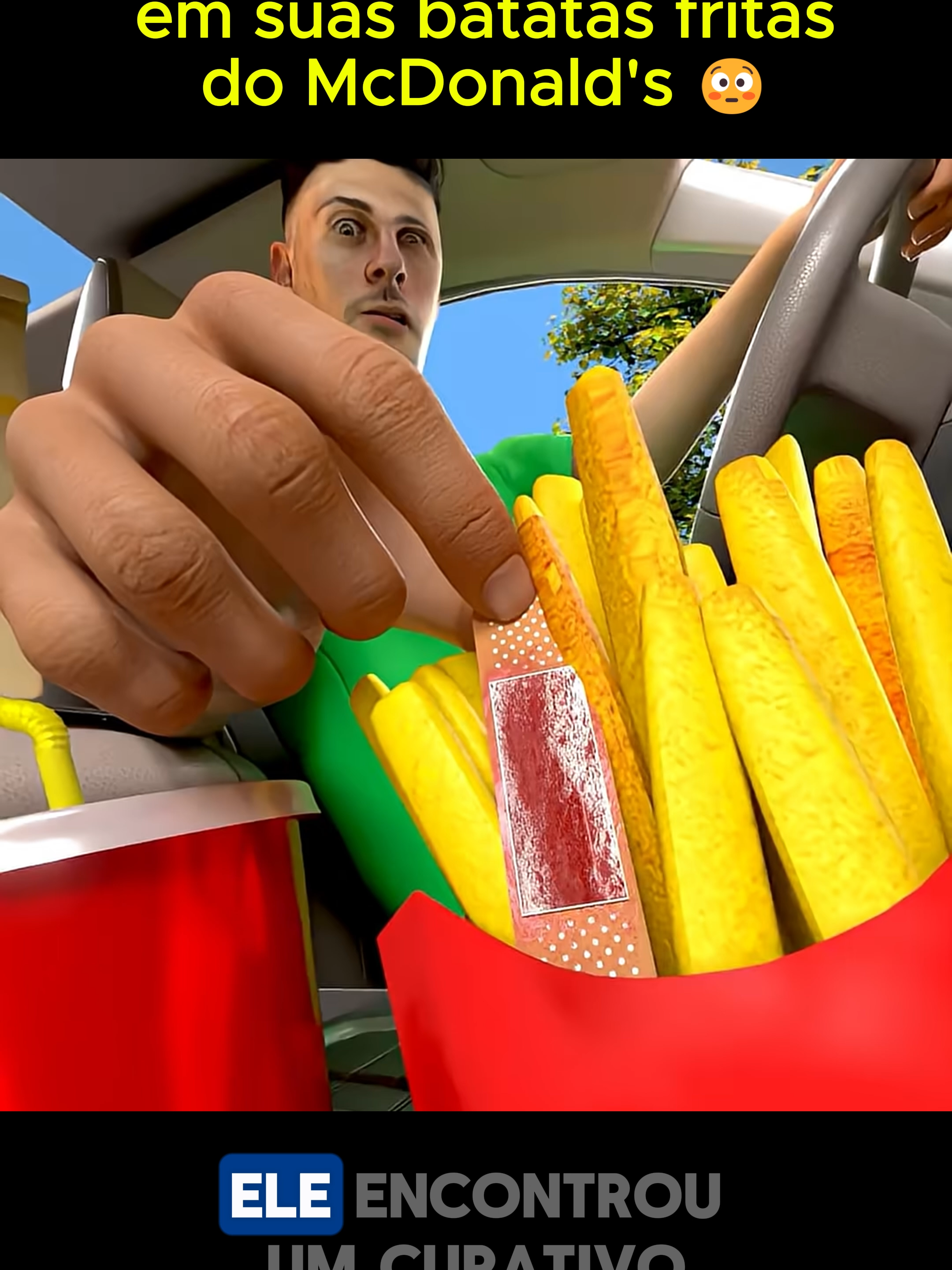 Ele encontrou um curativo em suas batatas fritas d