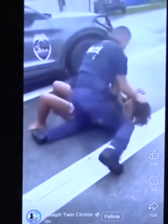 Body camera video shows the violent arrest of a woman outside her daughter's school in Jacksonville, Florida. #arrest