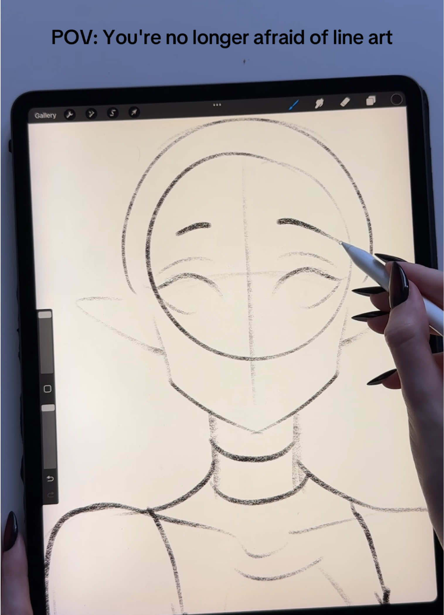 🖤 Brushes for line Art in my bio #arttutorial #lineart #procreatebrushes #arttips #digitalart 