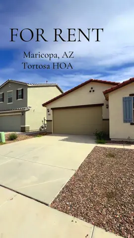 For rent in Maricopa, AZ. This beautiful 3 bedroom plus a den is getting cleaned up for your move in date on Alicante St! My favorite part of this home is the split floorplan and how none of the guest bedrooms share any walls with eachother! What’s your favorite feature of this house? This home is located inside Tortosa. Apply online at www.480realtypm.com.