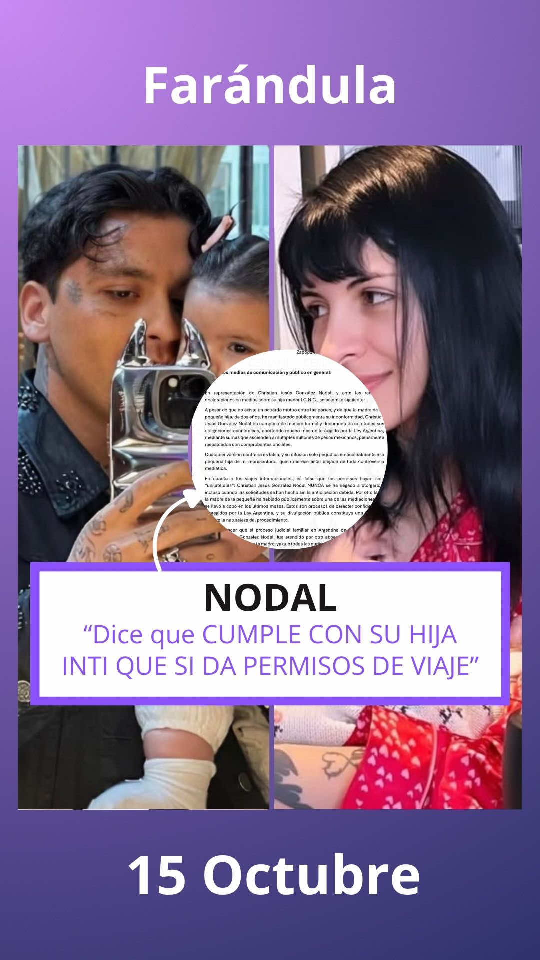 NODAL saca un comunicado y habla de su HIJA #cazzu #inti #nodal 