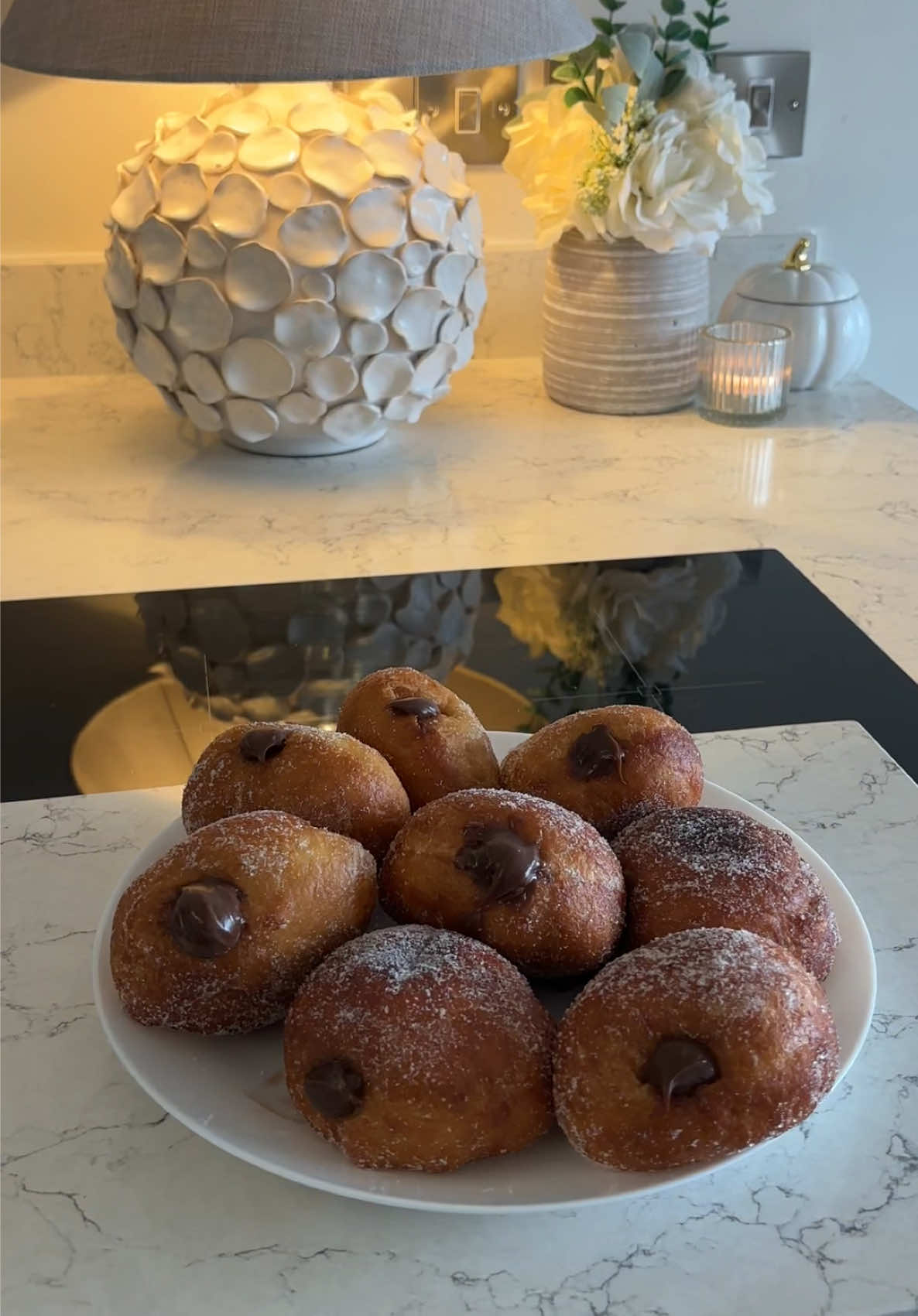 Chocolate Filled Donut Recipe!!! 🤎 These are surprisingly so much easier than I thought they were going to be. The chocolate ganache & donut paired together is soooo yum 🍫 Let me know if you try!!!  I used @Noorbakes recipe for the donut base and it’s worked perfectly both times that I’ve tried it xxx  #donut #baking #chocolate #baker #Recipe 