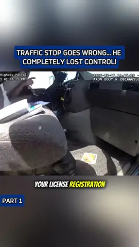 Traffic stop goes wrong… he completely lost control!#bodycam #copsoftiktok #policeofficer #fyp #1 