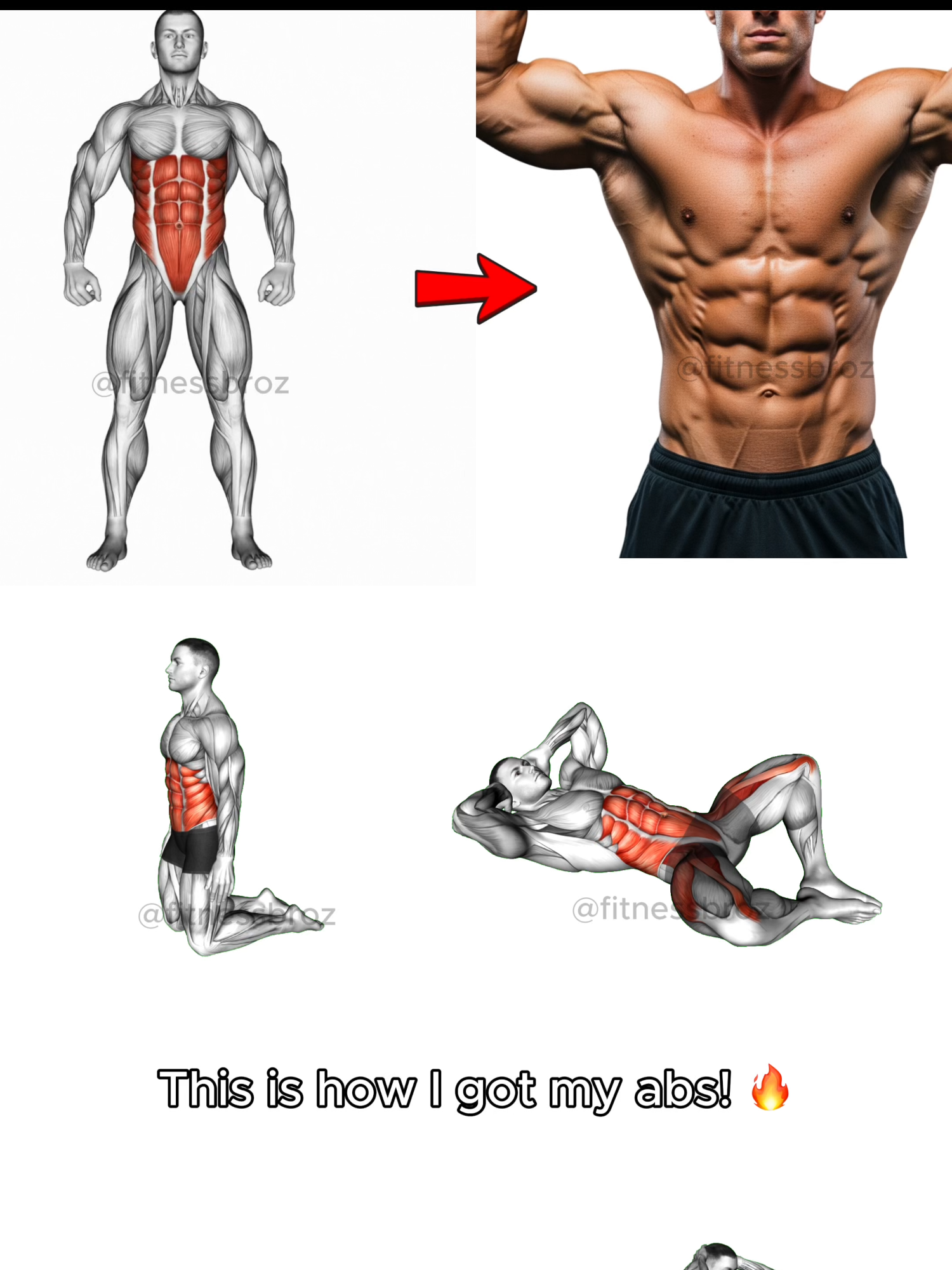 Stop the endless crunches - Hit each move back-to-back, rest 30 sec, repeat 3x. Consistency > genetics—prove it in 30 days! Save before you forget. #absworkout #core #sixpack #abday #homeworkout #shredded #fitnesschallenge #bodyweight #fitspo
