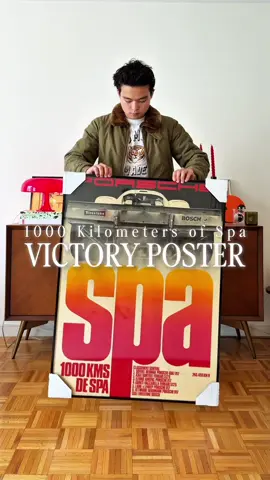 One of my greatest @ebay finds ever: an original 1970 1000 kilometers of Spa Porsche victory poster, designed by Erich Strenger Bring back these retro designs @Porsche USA !!! #porsche #porsche917 #interiordesign #vintageposter #homedecor 