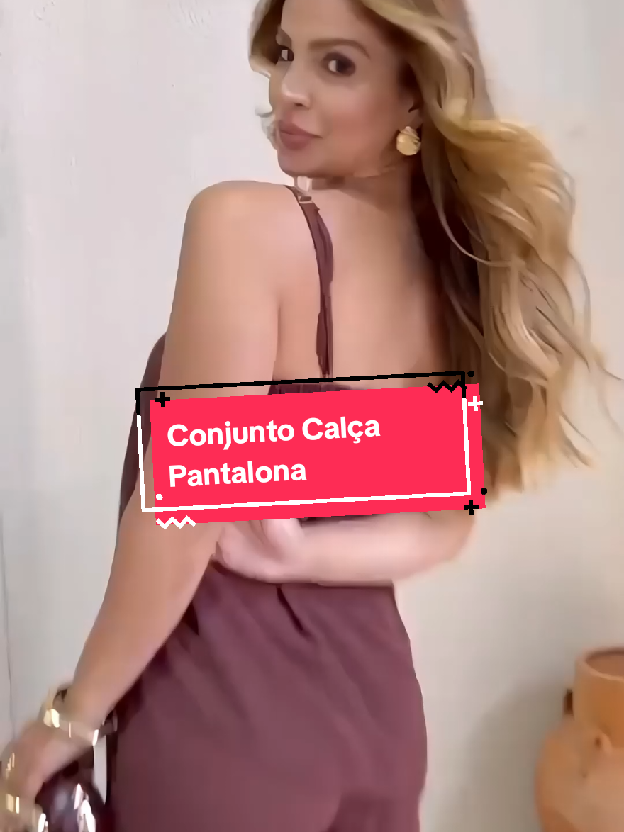 Conjunto Calça Pantalona Blusa Assimetrica Alcinha Crepe Elegante Regulagem Chique   #ConjuntoCalçaPantalona #ConjuntoBlusaAssimetrica
