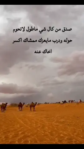 صدق من كال شي ماطول لاتحوم حوله ودرب مايعزك ممشاك اكسر اخاك عنه 