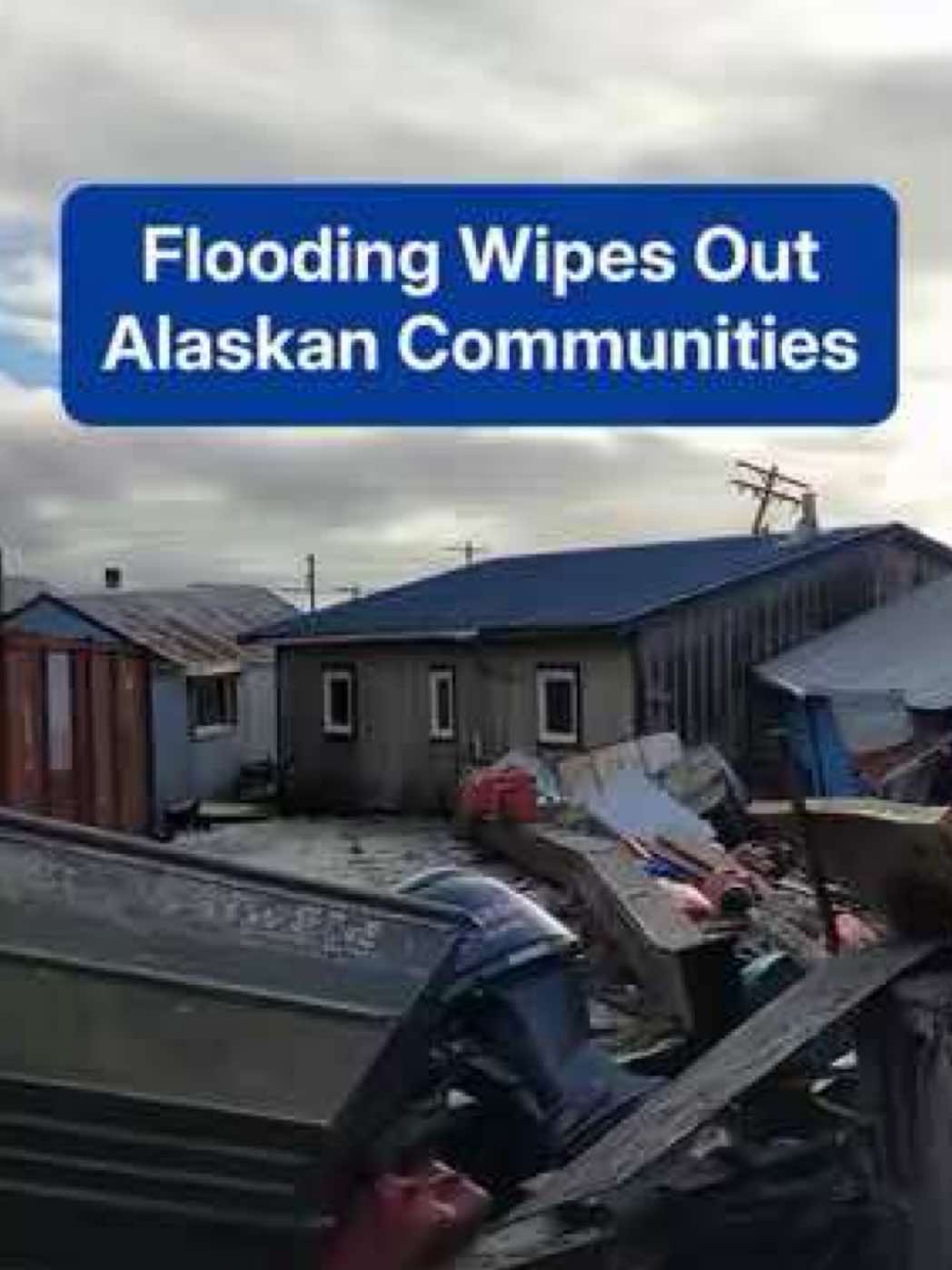 New footage shows the devastating aftermath of flooding in the village of Kipnuk, Alaska. Rising waters have damaged homes and displaced residents, and more storms are moving in. #alaska #kipnuk #flooding #typhoon #halong 